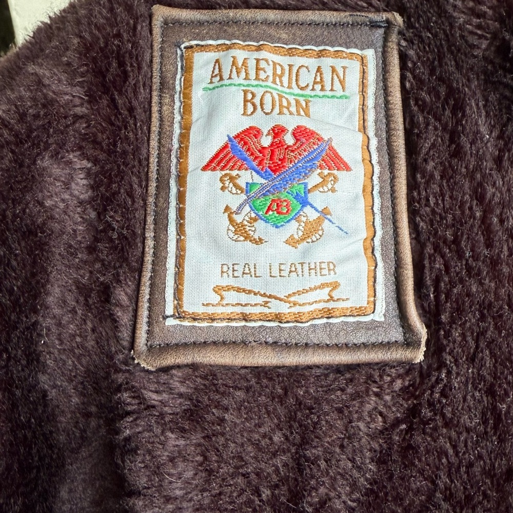 Vintage American Born Coat Women Small Brown Leather Jacket Lined Retro Y2K - Picture 10 of 16